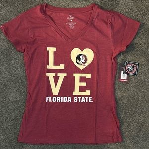 FSU- “I Love FLorida State” V neck tshirt size L